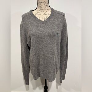Original Penguin By Munsingwear V-Neck Men’s Large Sweater 100% Lambswool Gray